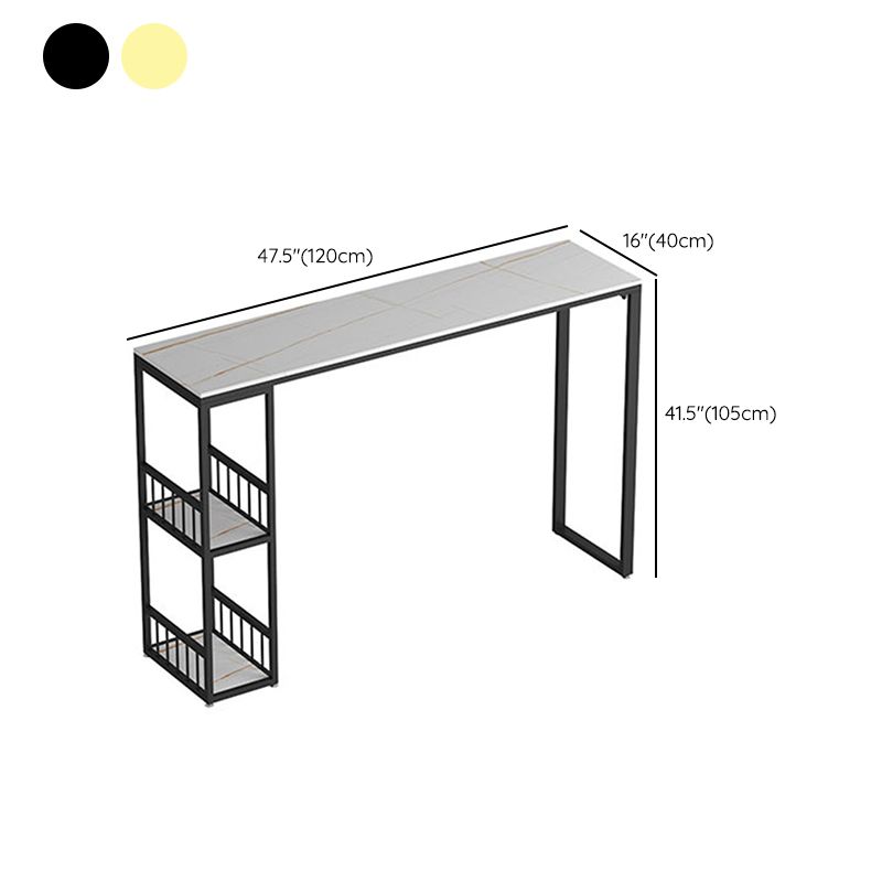 Glam Bar Pub Table Set 1/3 Pcs Stone Top Bar Table with Upholstered Stools
