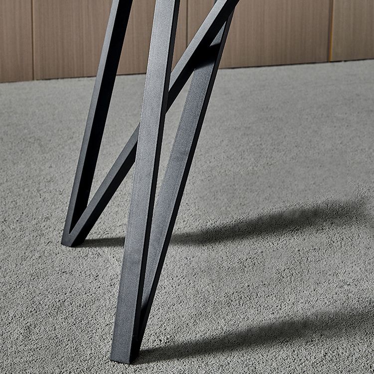 Gesinterde steen moderne rechthoek eettafel grijze steen boventafel met 4 poten