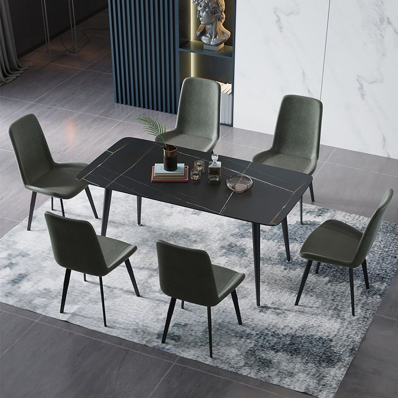 Modern Dining Table with Solid Back Chairs 1/4/6/7 Pieces Dinette Set