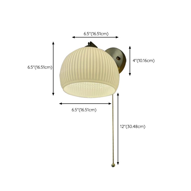 Glass Wall Lamp Modern 1-Light Wall Mounted Lighting for Bedroom