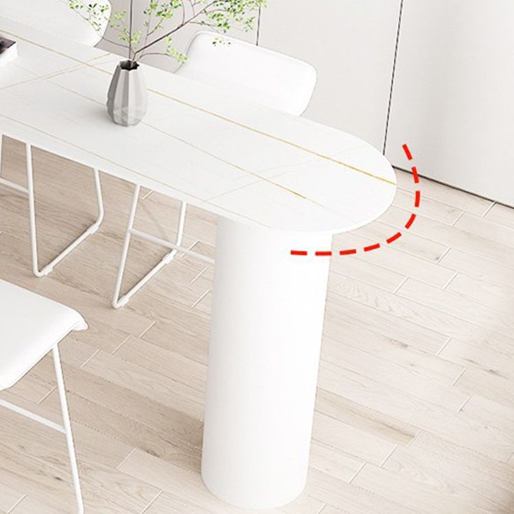 Kitchen Stone Top Counter Table Metal Base 42-inch Height Modern Bar Table