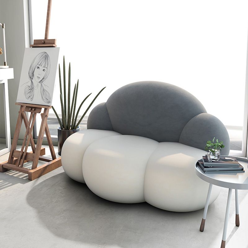Armless Cushions Seating Standard Sofa in white for Bonus Room
