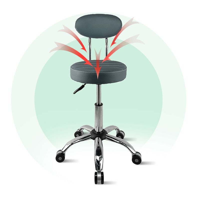 Modern Metal Barstool Fabric Upholstered Counter Stool in Matte Finish for Indoor