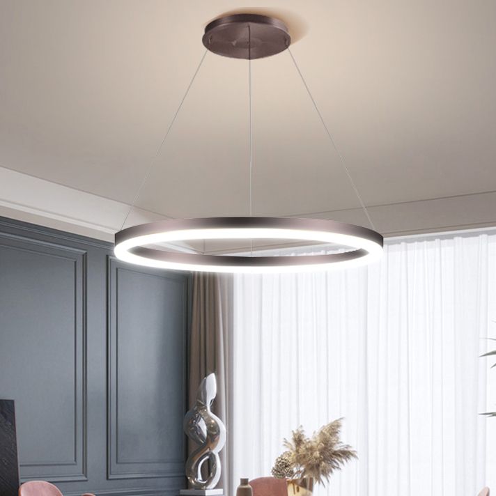 Moderne orbikuläre Form Kronleuchter Licht Metall 1 helle Kronleuchter -Beleuchtungsstoffe in Braun