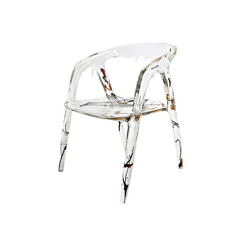 Modern Simple Arm Chair Resin Frame Dining Arm Chair for Dining Room