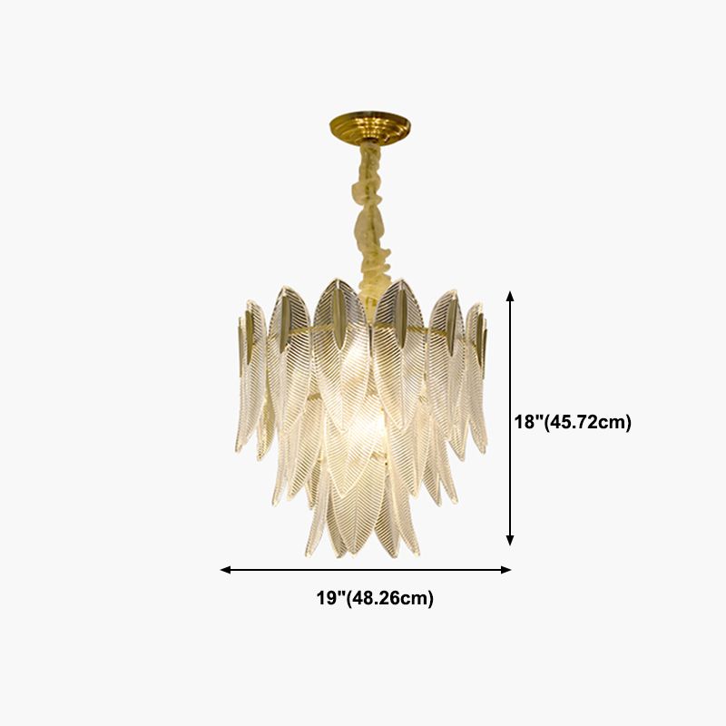 Contemporary Style Unique Shape Pendant Lights Glass Chandelier Lights in Gold