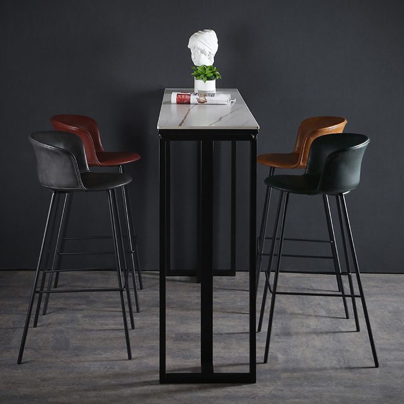 Modern Indoor Backrest Bar Stool Faux Leather Upholstered Bar Stool
