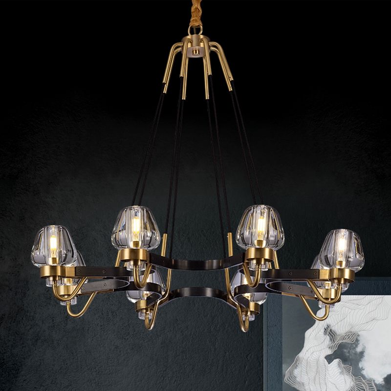 Multi -lichten kristal kroonluchter verlichtingsarmaturen moderne stijl cirkelvormige hanglamp