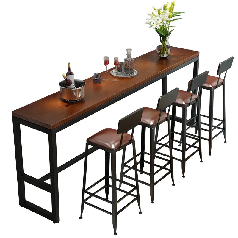 Industrial Style Rectangle Bar Counter Table Wooden Bar Counter Table