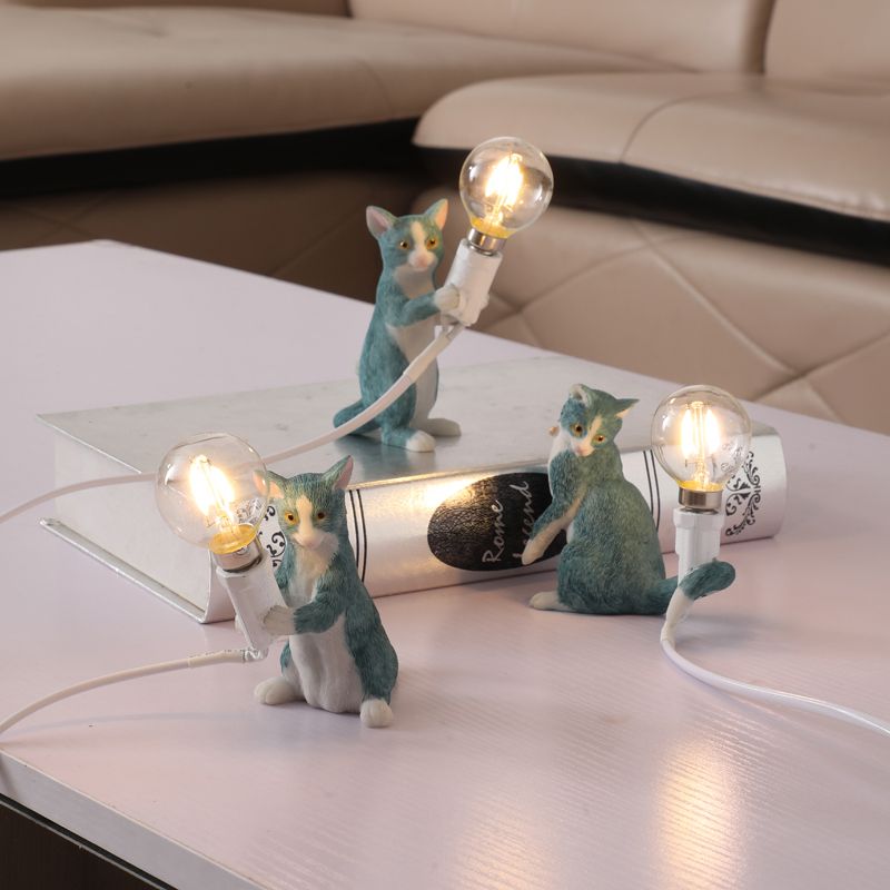 Lampada da tavolo per porta tabby Kids Iron 1 lampadina Black/Giallo/Blu Light With Bulb Design
