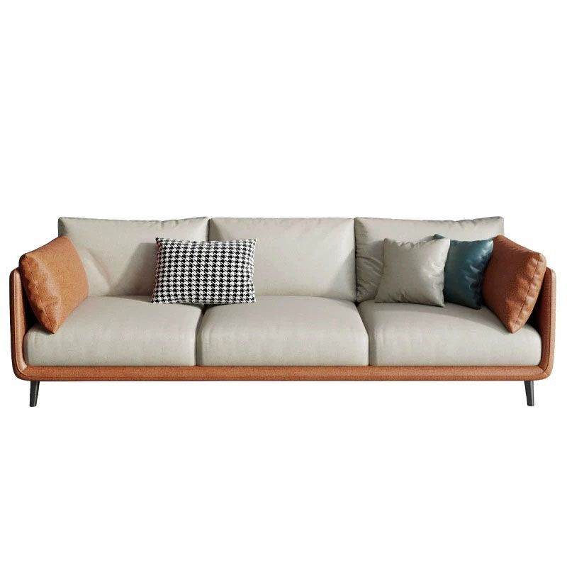 Modern Style Square Armrest Sponge Seat Filled with Wood Orange/grey/white/blue Sofa