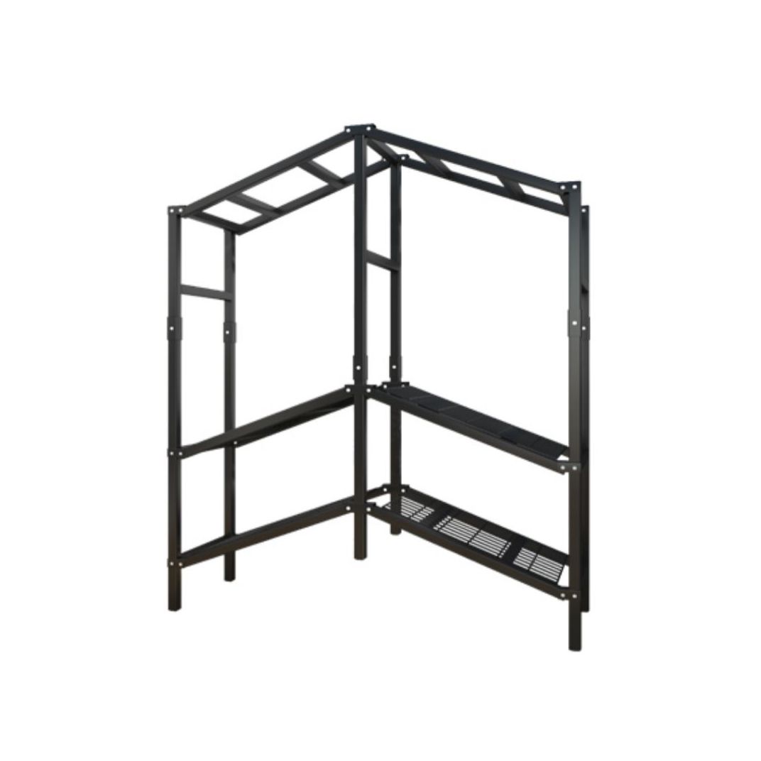 Modern Style Freestanding Wardrobe Armoire Metal Wardrobe with Shelves and Clothes Rail