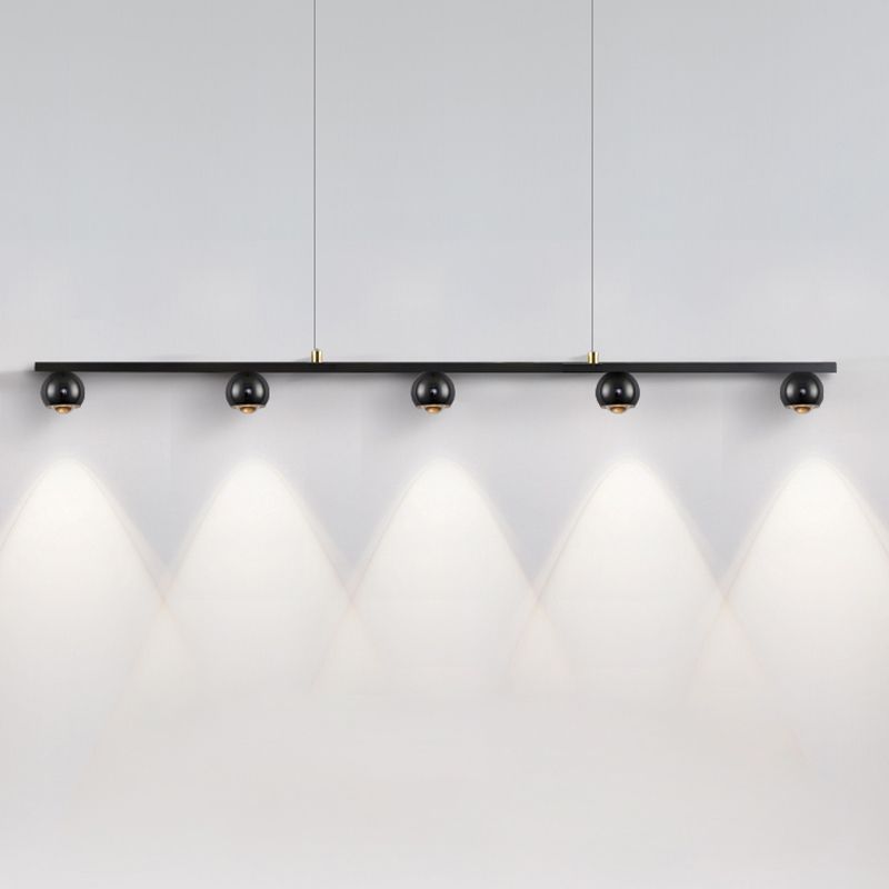 Modern Hanging Light Molecule Island Light Fixture in Black for Dining Room