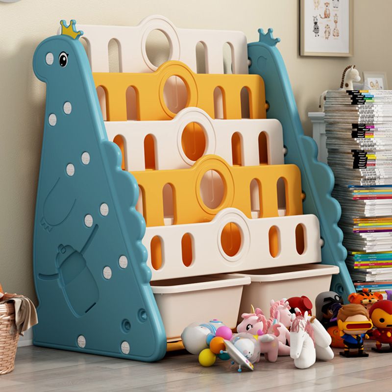 Comtemparary Etagere Bookcase Plastic Closed Back Shelf Bookcase in Animals Theme