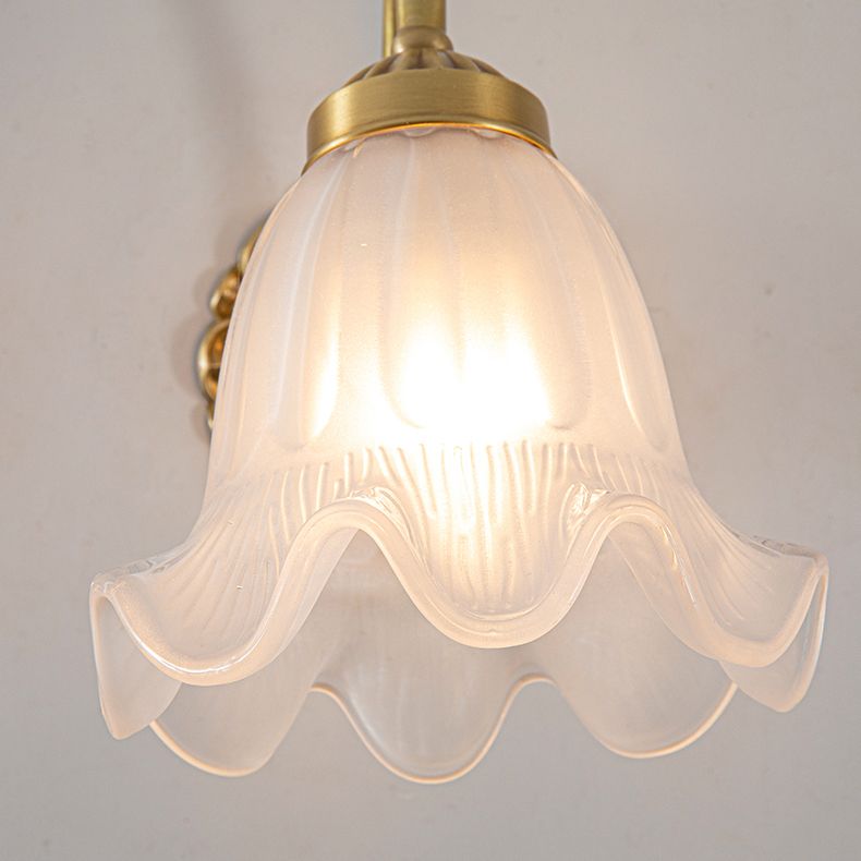 Modern Minimalist Style Gooseneck Wall Mounted Light Fixture 1 Light Wall Sconce Lights with Glass Shade