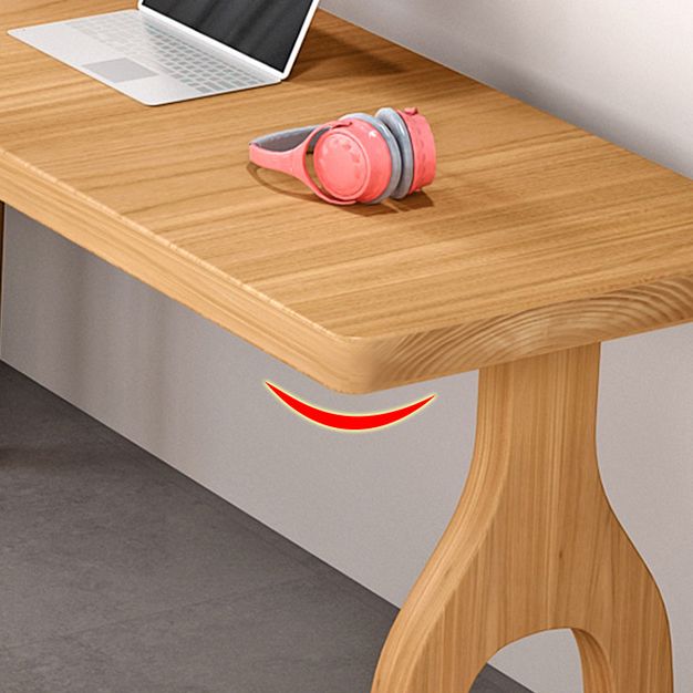 L-Shape Home Writing Desk Modern Style Pine Solid Wood Office Desk