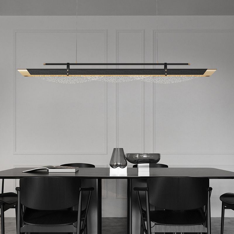 Leather LED Island Light Fixture Ultra-Modern Hanging Light for Dining Room
