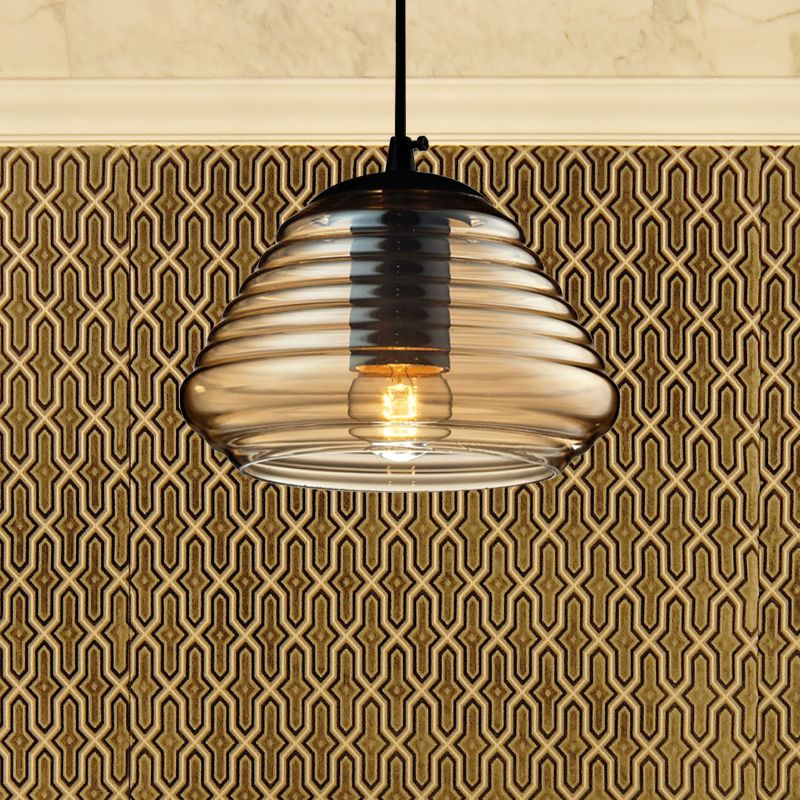 Bol / cylindrique / canne de soucoupe suspension moderniste moderniste / ambre vitre à volants