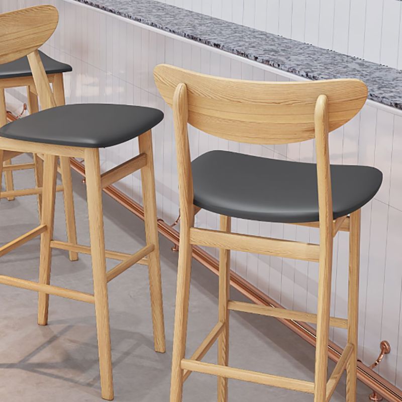Industrial Wooden Counter Height Stools Armless Bar Stool with Cushion