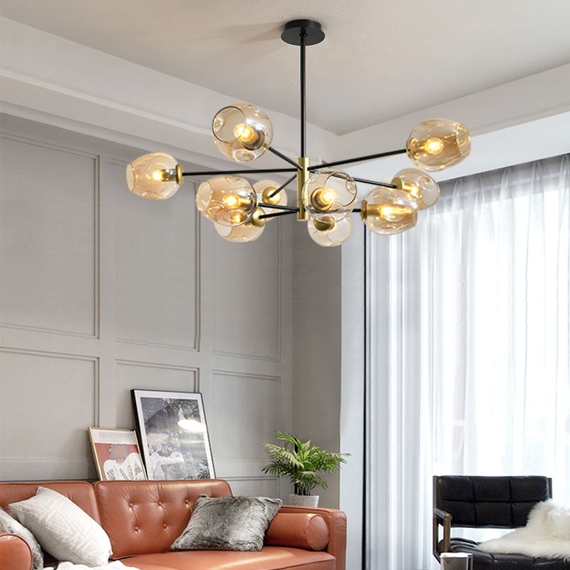 Modern Jar-Shaped Chandelier Lights Glass Chandelier Light Fixture for Living Room