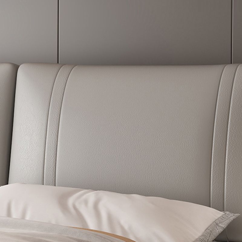 Glam Solid Color Platform Bed Metal Bed Frame with Headboard