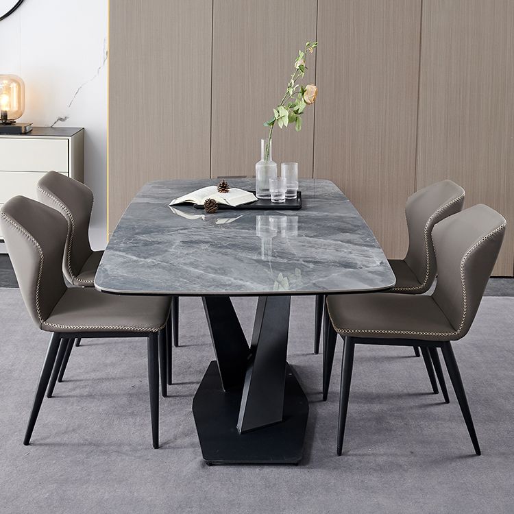 Glossy Gray Glam Dining Table Set 1/2/5/7 Pieces Dinette Set for Home