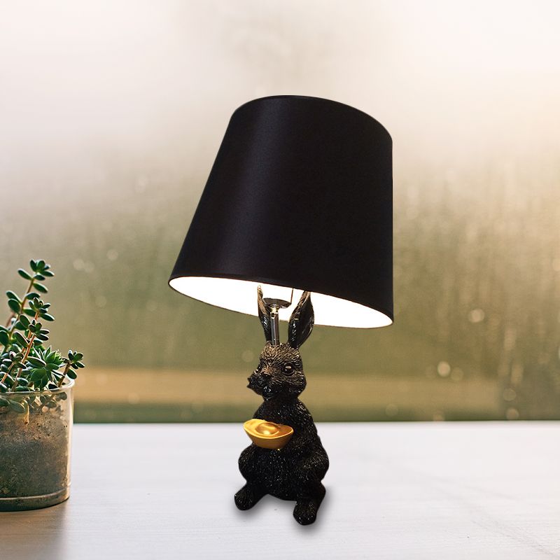 Kinderschlafzimmer Hasen Lesen leichter Harz 1 Glühbirnen schwarzer Schreibtisch Licht mit sich verjüngter Schatten