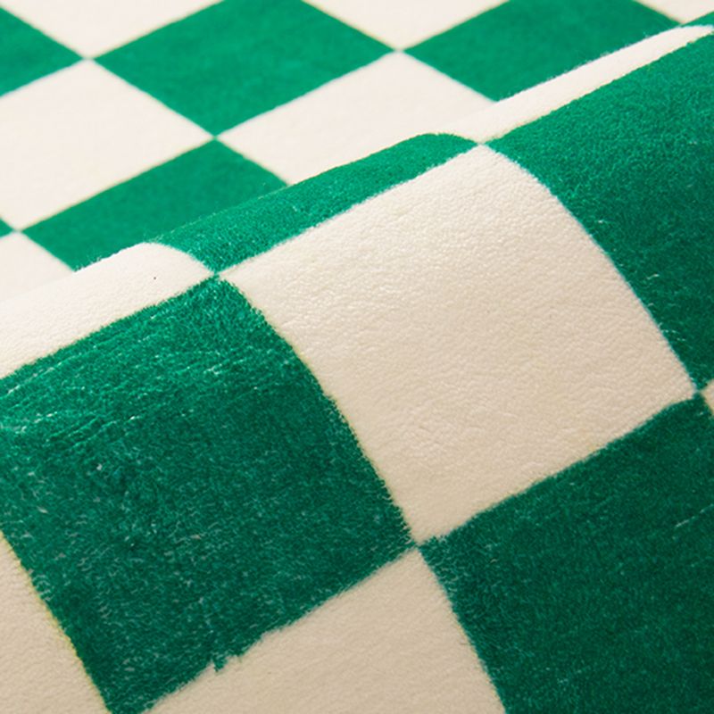 Multicolor Simplicity Area Rug Polyester Gingham Print Rug Non-Slip Backing Indoor Rug for Bedroom