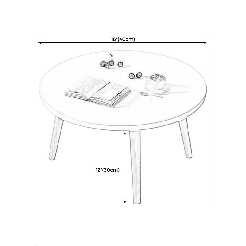 Modern Style Pine Material Wooden Craft Top Round Coffee Table