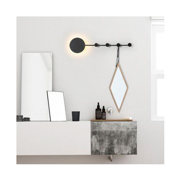 27.5"/39" Wide Black/White Round LED Wall Lamp Simplicity LED Acrylic Sconce Light Fixture in Warm/White Light with Hangers