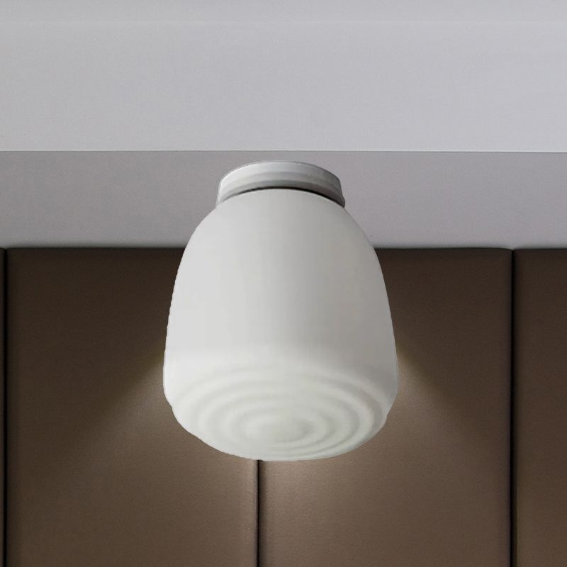 Lanterne encastrée conique 6 "/8" W avec abat-jour en verre opale, éclairage minimaliste à 1 tête pour cuisine