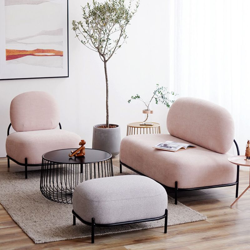 27.95" Wide Armless Linen Chair Basic Four Leg Chair for Living Room