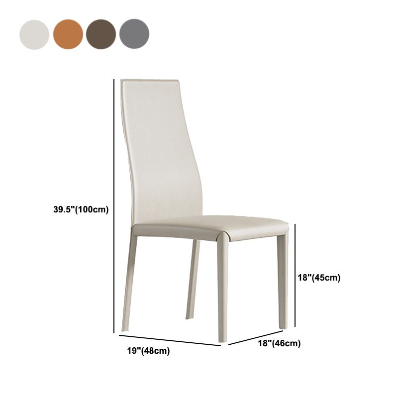 Contemporary Side Chair with High Back Faux Leather Dining Chair for Home