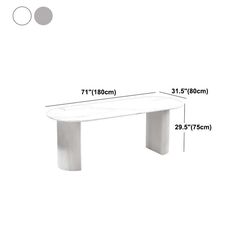 Mesa de comedor de doble pedestal de piedra mesa de comedor estilo simplicidad para el hogar