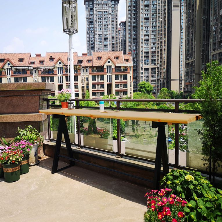 Industrial Style Solid Wood Pub Dining Set 1/2/3 Pcs Rectangular Pub Set for Home