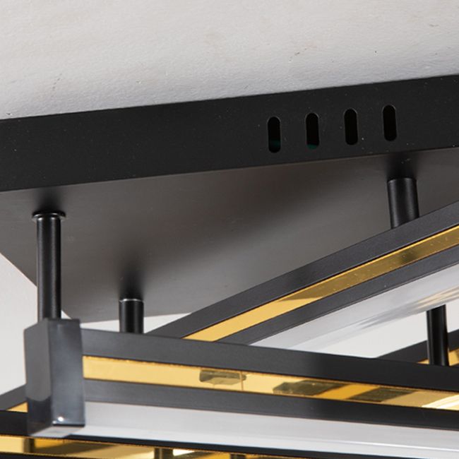 Line Shape LED Creative Ceiling Lamp Modern Iron Flush Mount for Living Room