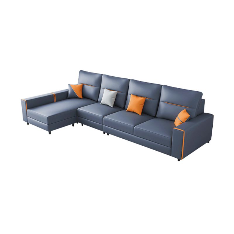 Cushion Back Faux Leather Sectional Sofa 35.43" Tall Sectional  Sofa