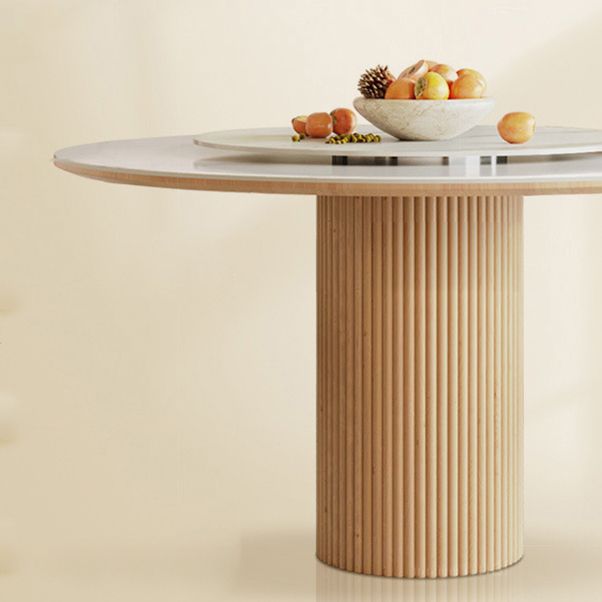 Stone Top Dining Set 1/4/5/7 Pcs Solid Wood Frame Dining Table and Chairs