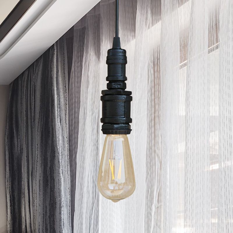 1 Bulbo nudo appeso a sospensione Stile rustico Rustico Black/Silver Stiil Aibiling con tubo per il bagno