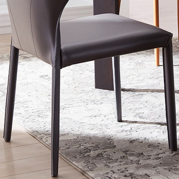 Sillas laterales de cuero modernas para interiores y exteriores, silla con respaldo sólido