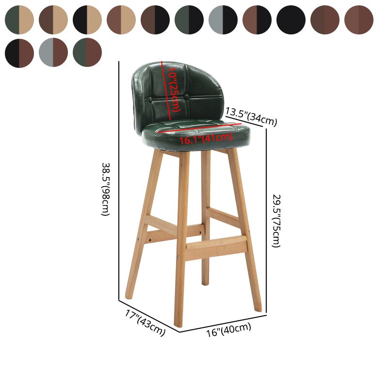 Taburete de bar sin brazos moderno, taburete de bar de madera para el hogar con cojín