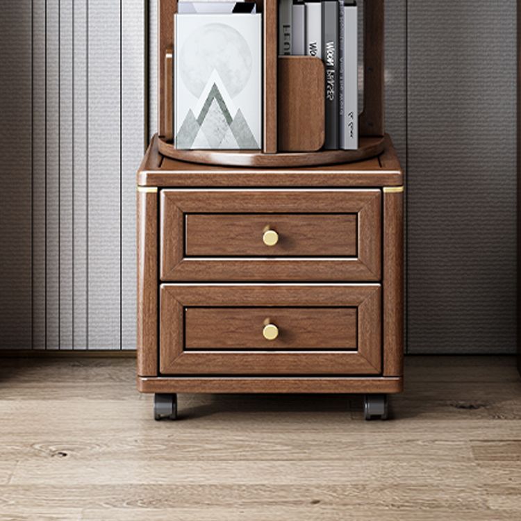 Minimalistic Wooden Accent Chest Living Room Chest with Shelves in Dark Brone