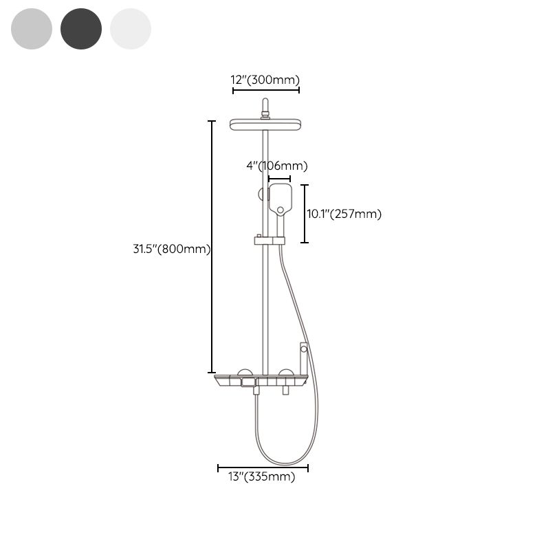 Modern Shower Faucet Brass Adjustable Shower Head Temperature Control Shower System