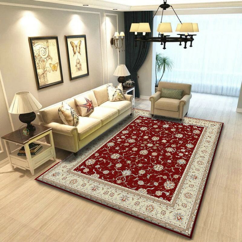 Wunderschöner klassischer Indoor-Teppich mehrfarbiger Blumen-Designbereich Teppich Polyester Nicht-Schlupf-Backing-Teppich für Wohnkultur