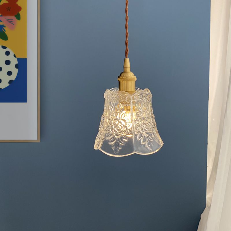 Pendante de style minimalisme moderne Shade en verre de verre pendante pour la barre de chevet