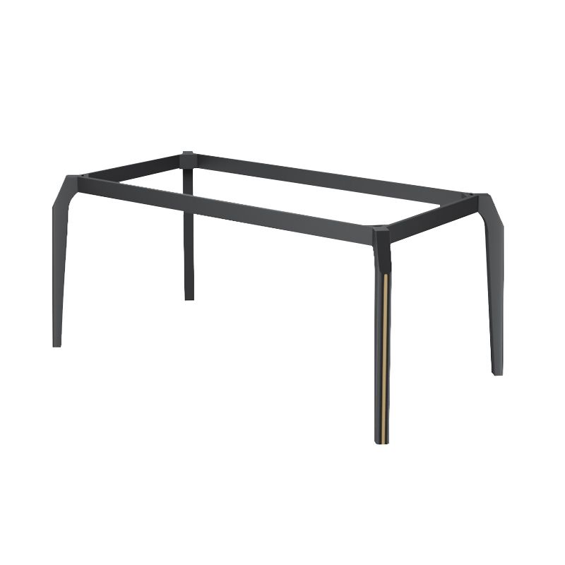 Minimalist Style Traditional Height Dining Set with Fixed Table and 4 Black Legs Base