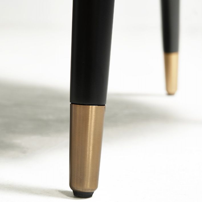 Leather Dining Chair Scandinavian Style Arm Solid Back Dining Side Chair for Home