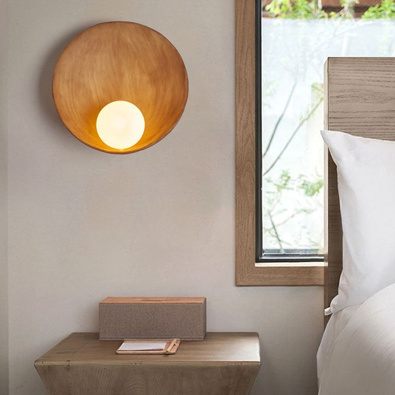 Nordic Style Wall Light Bowl Shape Wall Lamp with Glass Shade for Bedroom