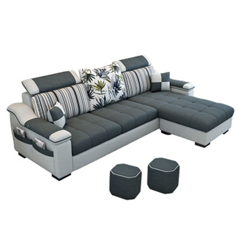 Modern Pillows Pillow Top Arm Living Room Fabric with Storage Seating