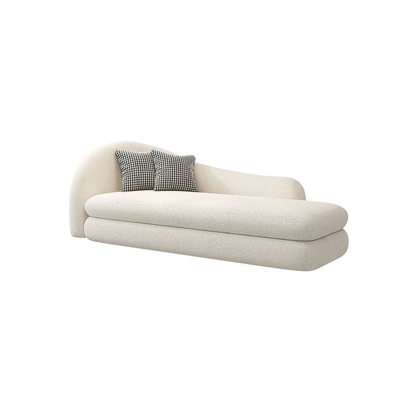 Sloped Arm Curved Sofa Contemporary Tight Back in Beige for Living Room